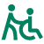 Icon fin www Człowiek na wozku z asystentem